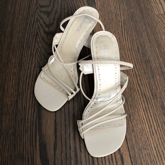 Beige Sandal Heels, Size 7 - Picture 1 of 7